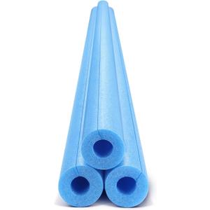 Pangda 3 Pack Pool Noodles 55 Inch Foam Noodles Swim Clamp Hollow Foam Pre Slit Clamp Protection for Swimming Floating Craft Projects Padding Bumper (Blue)