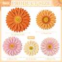 SUNBEAUTY Daisy Giant Paper Flowers Wall Decor 3D Large Flowers Bulletin Board Decoration Orange Yellow Artificial Flowers for Classroom Office Decor Spring Wedding Baby Shower Garden Party