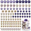 Acmee 115 PCS Ball Cake Toppers - Mini Balloon Butterfly Cake Decorations Foam Ball Cupcake Picks DIY cake Insert Toppers for Birthday Party Wedding Baby Shower - Purple Series