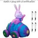 AJY 4Ft Easter Inflatables Bunny Decorations with LED LightsHappy Easter Bunny Blow Up Yard Indoor Outdoor Holiday Decor