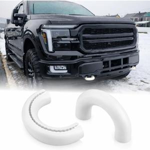 Tow Hook Covers Compatible with 2004-2026 F150 Accessories Bronco Base/Big Bend/Outer Banks-Fit for 2017-2021 Tundra Accessories-Upgrade Design, Silicon Rubber (White)