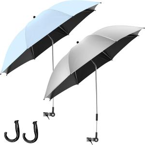 Talltalk 2 Pcs Beach Chair Umbrella with Clamp, 42"