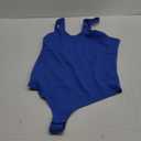 SAUNGKUAI Women's Sexy One Shoulder Sleeveless Cutout Thong Bodysuit Tank Top Body Suits V Backless Tummy Control Shapewear (Medium, Royal Blue)