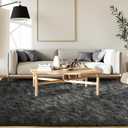 FinRec 5x8 Dark Grey Rugs for Bedroom Living Room, Soft Fuzzy Shaggy Area Rug, Non-Slip Fluffy Furry Shag Rug for Nursery Kids Room Dorm Room Home Decor, Indoor Plush Floor Carpet (5x8 Feet)