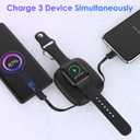 Small Portable Charger 5000mAh,iWatch Wireless Charger Mini Power Bank with Built-in Cable,Travel Keychain Charger for Apple Watch 11/10/9/8/Ultra/7/6/Se/5/4,iPhone 17/16/15/14/13/12,Android Phone