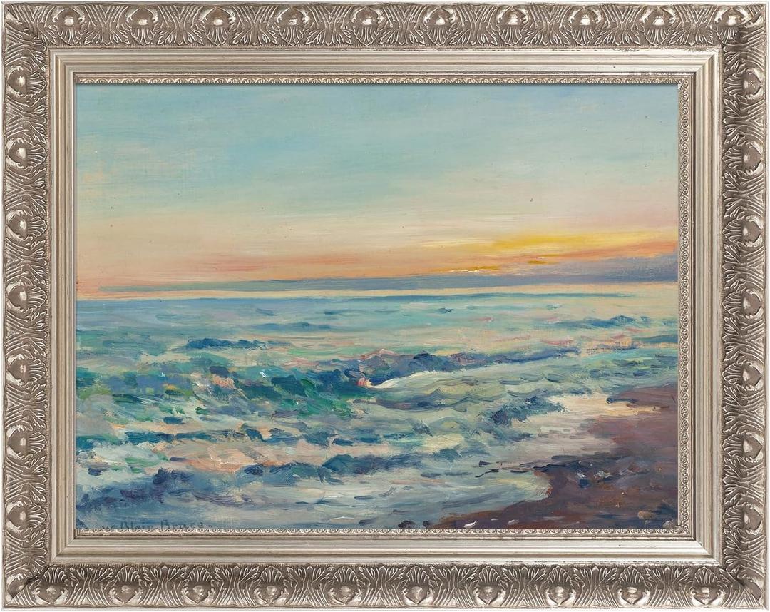 Silver 24x36 Frame for Stretched Canvas Painting Board, 2.4 Wide Baroque Wood Ornate Picture Frame For Home Staircase Hallway Fireplace Decoration (Empty Frame, No Glass Cover&Backboard)