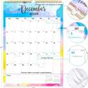 2 x 2026-2027 Wall Calendar, 18-Month Large Hanging Wall Calendar 2026-2027, Jan. 2026 - Jun. 2027, 12" x 17" Large Calendar 2026 with Twin-Wire Planner for Home & Office Organization, with Stickers