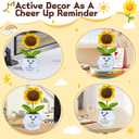 Funny Handmade Sunflower Crochet Doll - with Card This is A Little Reminder - Emotional Support Gifts for Teacher,Coworker,Best Friend, Mom,Dad,Sister - Birthday, for Women,Men