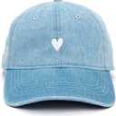 Atticus Poetry Hat, Embroidered Brushed Cotton Womens Baseball Hat Unisex Fit, Adjustable One Size (Blue)
