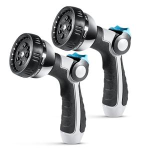 YAMATIC Garden Hose Nozzle, 8 Adjustable Spray Patterns,Heavy Duty Water Hose Nozzle with Thumb Control ON OFF VALVE,Ergonomic Grip for Watering Plants Lawn Washing Cars Cleaning Showering Pets,2 PCS