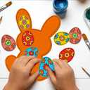 100+ Pieces Easter Foam DIY Craft Kit with Double-Sided Punch-Outs - Bunnies, Eggs, Carrot, Chicks for Easter Decorations Projects, Bulletin Boards, Easter Day, Spring Party Fun