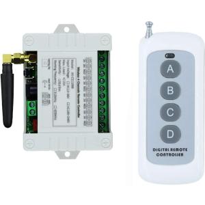 Four Channels Wireless Remote Control Industrial Four Button high-Power Remote Transmitter Remote Control Switch 12v 24v 36V Control Industrial Equipment Lamp Lifter Control