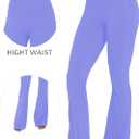 Sunzel Mini Flare Leggings for Women, High Waist Yoga Pants with Tummy Control, Casual Gym Workout Bootcut Leggings (Blue)
