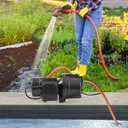 VEVOR 115 Volt Shallow Well Jet Pump, 1 HP, 17.6 GPM Heavy-duty Cast Iron Irrigation Water Pump, 164 ft Max Head, 20-40 PSI, IPX4 Waterproof, for Garden Lawn & Field Irrigation High-Rise Water Supply