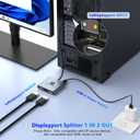 DisplayPort Splitter for Dual Monitors, DisplayPort to Dual DisplayPort Splitter Adapter 4K@120Hz, Monitor Splitter SST/MST Extended Display, DP MST Hub for PC, Laptop,Graphics Card and More