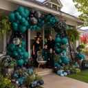 Teal Balloon Garland Arch Kit Double Stuffed, Dark Turquoise Teal-Green Aqua Balloon Different Sizes 18/12/5 Inch for Baby Shower Birthday Wedding Winter New Year Party Decoration