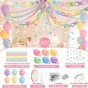 Pastel Party Decoration Kit Crepe Paper Streamers Paper Chains Balloons