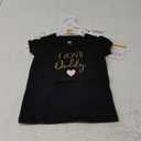 Hudson Baby Unisex Baby Short Sleeve T-shirts (3T, Girl Daddy), Pack of 2, Black And White With Golden Hearts