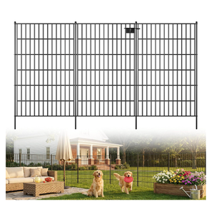 Toolterritary 10 Panels No Dig Decorative Garden Fence, 48in(H) x 25ft(L), Dog Fence Outdoor for Yard - Rustproof Metal Animal Barrier Fencing for Patio, Flower Bed, Ideal for Dogs, Rabbits