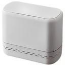 Sooyee Bathroom Trash Can with Lid, 2.4 Gallon Slim Trash Bin, Small Plastic Waste Basket, 10 L Narrow for Bedroom, Kitchen, Office, White