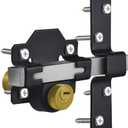 Barn Door Lock, Fence Gate Lock, Double Sided Gate Latch, Gate Lock for Wodden Garage Door, Supplied with 5 Keys, Work with 2.75" Wooden Vinyl Metal Gate, for Right & Left Door