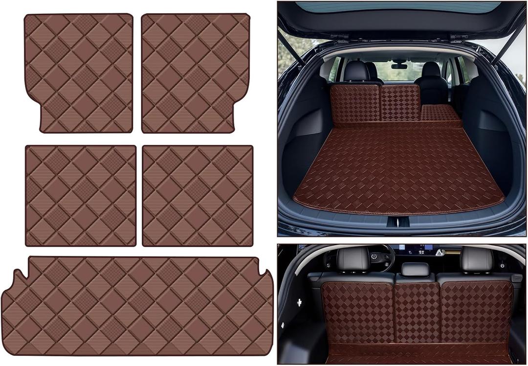 Cargo Mat Compatible with Lexus GX 460 2010-2023 (6-Seat Only) Trunk Mat + 2ND&3RD Row Rear Backrest Mat AccessoriesAll Weather Premium Leather Car Trunk Liner Cover Protector