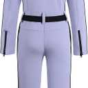 YEEFINE Women's One Piece Ski Suit Waterproof Snowsuits Snowboard Suit Onesies Jumpsuits Winter Outdoor Snow Suits (Purple)