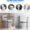 Toilet Safety Rail for Seniors Adjustable & Foldable Toilet Safety Frame with Padded Handles, Stand Alone Bathroom Safety Rail & Toilet Support for Elderly, Fits Most Toilets, 350 lb Capacity