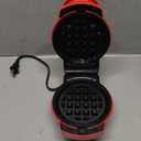 Baker's Friend 4 in 1 Mini Waffle Maker with Removable Plates, Set Includes Mini Pancake, Donut, Heart Shape Waffle Makers, Compact Size, Recipe Included, Red