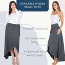 Azules Hi-Low Maxi Skirt for Women  Flowy Long Skirt with Slit, Foldover Waist, Rayon Stretch Skirt, Wrap Skirt for Women (L)