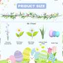 5 ft Spring Easter Garland Decor for Mantle,Artificial Daisy Easter Egg Decorative, Farmhouse Spring Decorations, Front Door, Wall, Wedding, Easter, Spring(Blue&Pink)