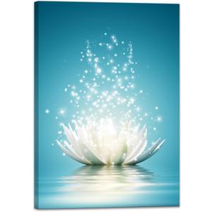 Canvas Prints Wall Art Lotus Flower Pictures Bathroom Decor Zen Painting Spa Photo Artwork Framed for Spiritual Meditation Yoga Room Ready to Hang24 x 36inch (24L" x 36W")