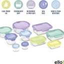 Ello Color Lock 20pc Glass Food Storage Containers with Lids, Purple Rain, 10 x Mixed