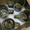 Ceramic 20 oz Tea Cup - Large Coffee Mug for Office and Home - Dishwasher and Microwave Safe (4, Green and Blue)