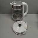 Speed-Boil Water Electric Kettle, 1.7L 1500W, Coffee & Tea Kettle Borosilicate Glass, Water Boiler, Auto Shut-Off, Cool Touch Handle, Base Detachable, LED. 360 Rotation, Boil Dry Protection (White)