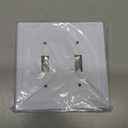 2-Pack Double Toggle Light Switch Cover Plate, Pearls Decorative Dual Switch Plate Covers, Pure White 2 Gang Metal Wall Plate, Corrosion Resistant