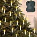 20Ft 30 LED Candle String Lights Battery Operated Clip on Flameless Candle Lights for Christmas Tree Light with Auto Timer 8 Modes for New Year Wedding Garden Decoration (Warm White)