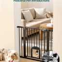 Babelio 36" Tall Upgraded Baby Gate with Cat Door,29-43" Auto Close Durable Dog Gate for Stairs,Doorways and House,Easy Walk Thru,Includes 4 Wall Cups,Black