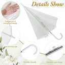 Aodaer 15 Pcs Clear Wedding Umbrellas Bulk, 36 Inch Transparent Bubble Umbrella with Storage Box Large Dome Windproof Stick Umbrellas for Rain Wedding Bridal Party Supplies Photography Props