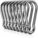 8 PCS Heavy Duty Carabiner Clips, NO Rust 1360lbs 304 Stainless Steel Carabiners, 2.36 inch D-Ring Snap Hook Keychain Spring Clips for Gym, Pet leashes, Camping, Car, Farm