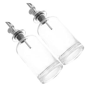 CIYODO 2pcs Glass Oil Dispenser Bottles Automatic Pour Control Capacity Sauce Vinegar Containers for Kitchen Easy to Clean for Cooking Housewarming