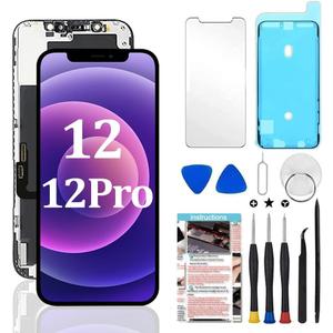 for iPhone 12/12 Pro Screen Replacement 6.1 inch, 3D Touch LCD Display Digitizer Touch Screen Assembly with Repair Tools