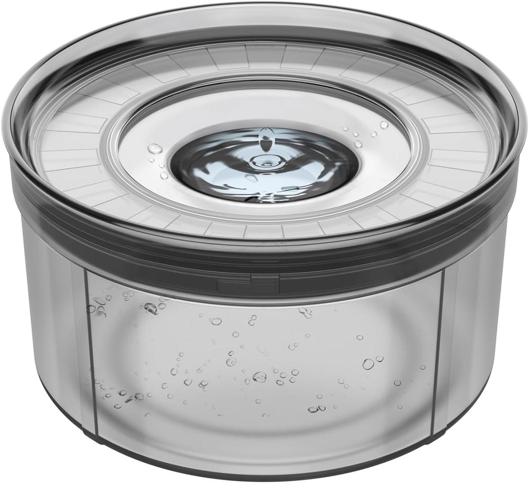 1Gallon No Spill Dog Water Bowl-3.8L Large Capacity, BPA-Free, Anti-Splash & Anti-Digging Design with Non-Slip Base for Messy Drinkers (Smoky)