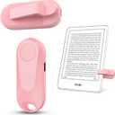 Remote Control Page Turner for Kindle Paperwhite Oasis Kobo eReaders, Camera Camcorder Remote Controls, Page Turner Clicker for ipad Tablets Reading Novels with Wrist Strap Storage Bag (Pink)