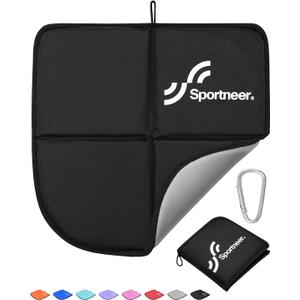 Sportneer Sitting Pad, Lightweight Waterproof Folding Seat Pad for Backpacking, 15.75'' x 15.75'' Portable Camping Seat Mat for Hiking, Picnics & Outdoor Use (Black)