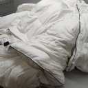 Luxurious Oversized Super King 120" x 120" Size Goose Down Fiber Waterfowl Feather Fiber Comforter Duvet, 100% Egyptian Cotton Cover, 90 oz. Fill Weight, Baffle Box Design, White Solid