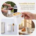 48 Pack Disposable Coffee Mugs with Handle, 8 OZ Heavyweight Gold Rimmed Tea Cups, Plastic Hot Cold Beverage Drinkware for Weddings Cafe Bridal Shower Engagement Party Camping Travel, White