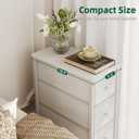 Narrow Dresser, 19" Wide Narrow Nightstand Dresser Storage Tower with 5 Drawers, Slim Fabric Dressers Chest of Drawers for Small Spaces, Wood Top & Fabric Bins for Bedroom Bathroom Closet (White)