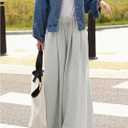RoseSeek Women's Wide Leg Sweatpants High Elastic Waist Flowy Palazzo Pants Loose Baggy Pants Bottoms (Gray, S)