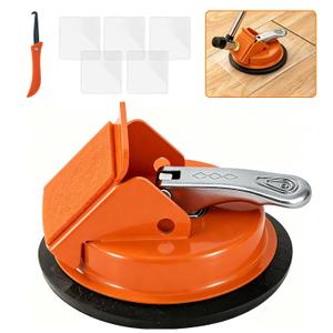 Floor Gap Fixer Tool with Aluminum Handle, Floor Gap Repair Tool with Reusable Sticky Pads for Uneven Surfaces, Laminate/Vinyl, Engineered & Hardwood Floors, Suction Cup for Floor Planks Fixing